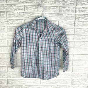 Wonder Nation Kids Multicolored Plaid Long Sleeve Dress Shirt Size 6